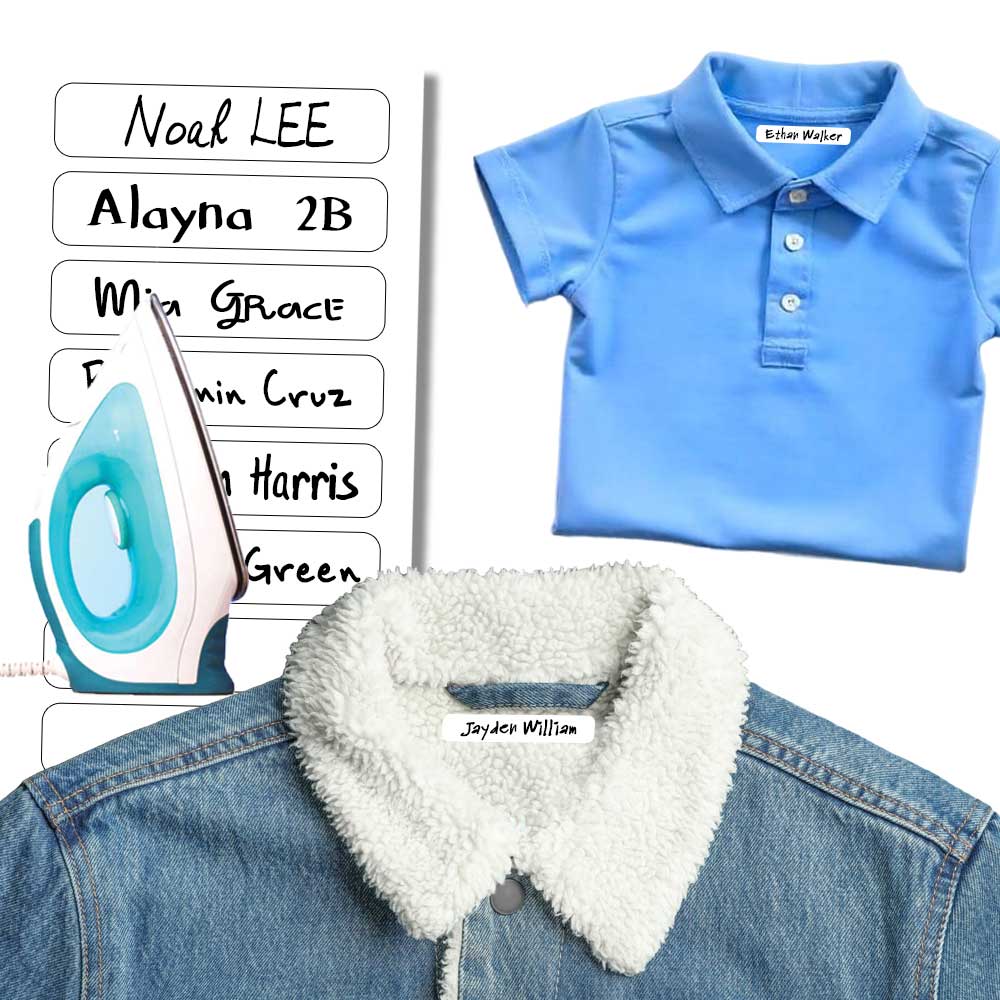 24 x IRON-ON CLOTHING LABELS